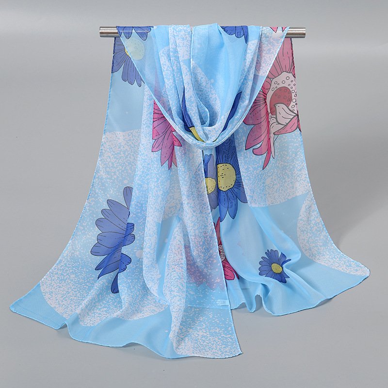 Lightweight Printed Chiffon Scarf