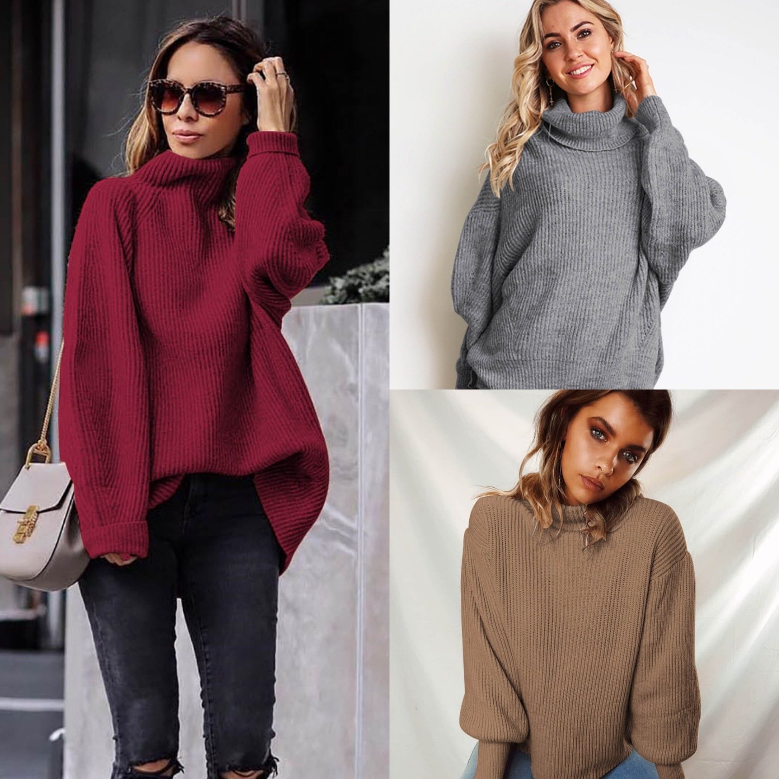 Women’s Relaxed Batwing Knit Sweater - Image 2