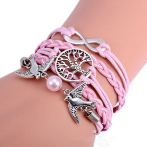 Tree Charm Layered Cord Bracelet