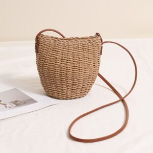 Woven Mini Bucket Crossbody Bag