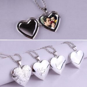 Heart Photo Locket Pendant Necklace