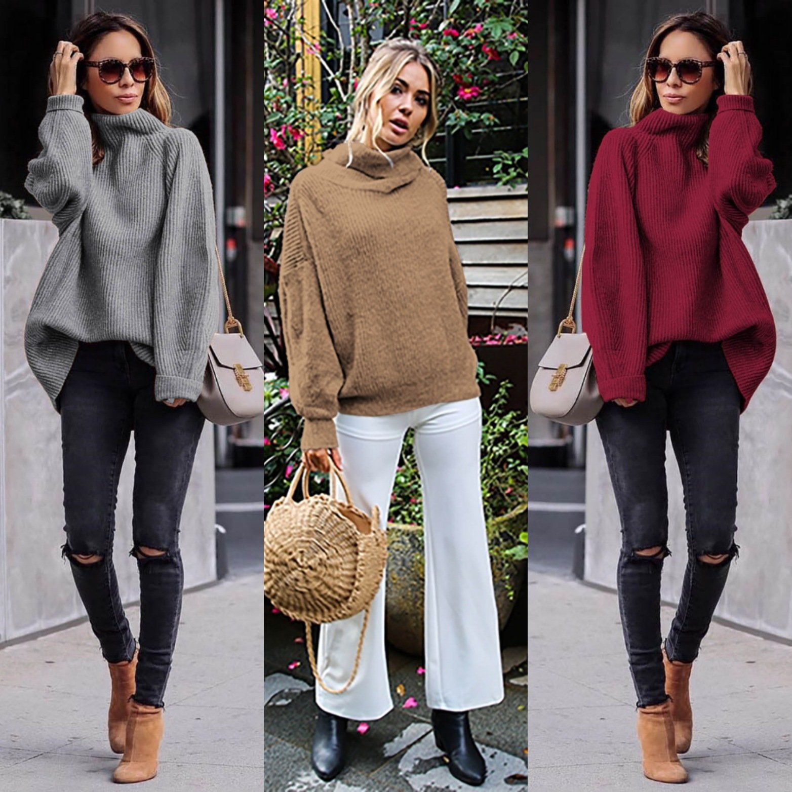 Women’s Relaxed Batwing Knit Sweater - Image 4