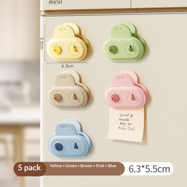 Magnetic Bag Clips with Date Rings — Set of 5