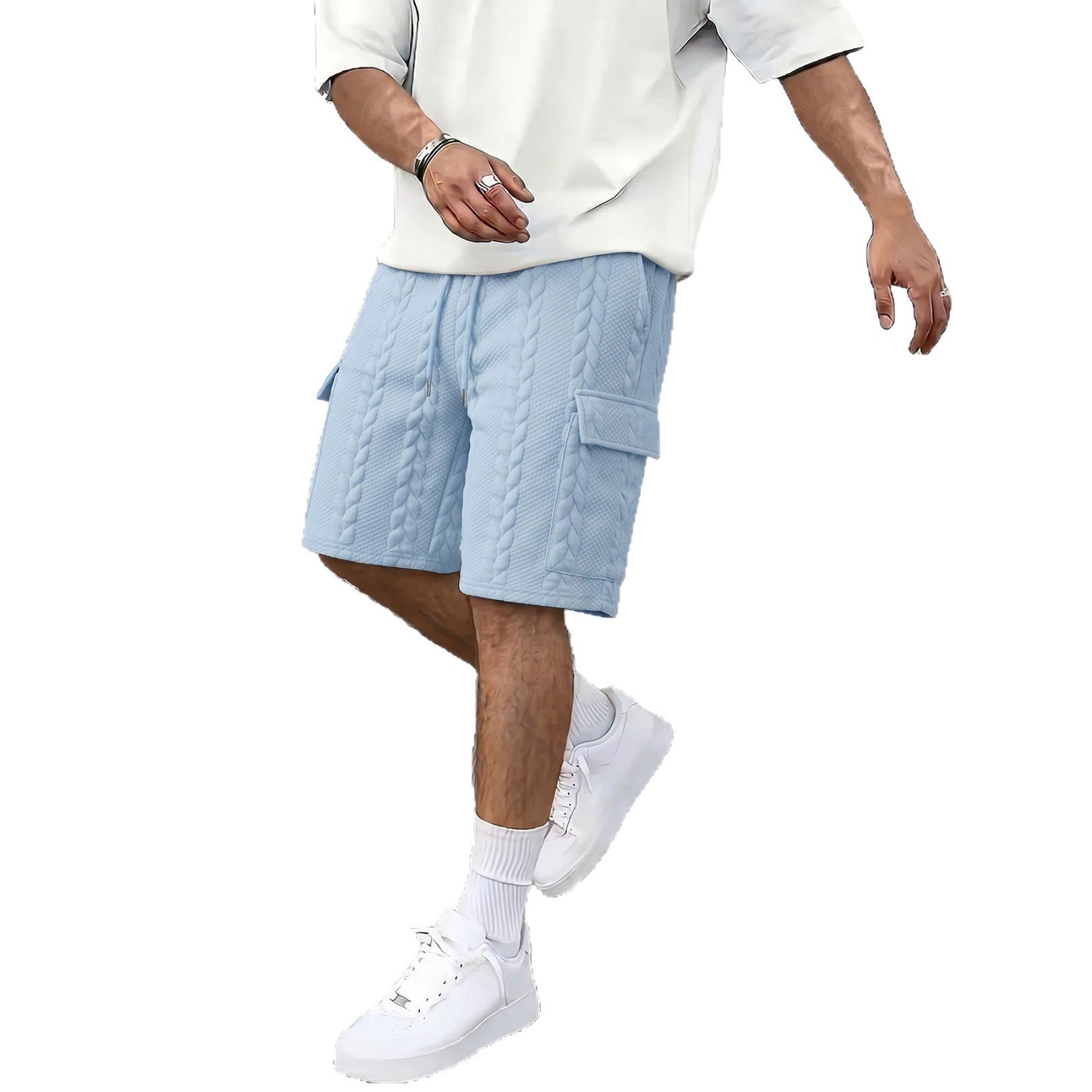 Men’s Textured Drawstring Shorts - Image 2