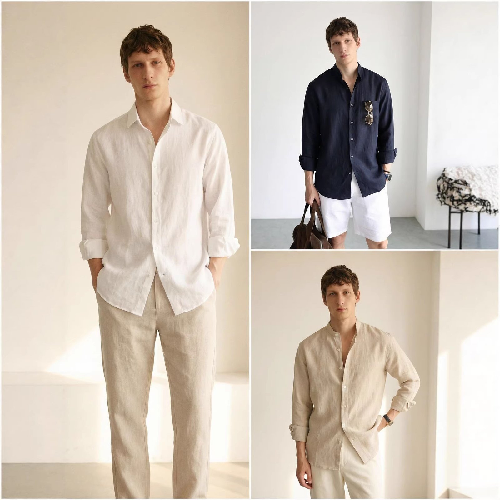 Men’s Relaxed Long-Sleeve Linen Shirt - Image 4