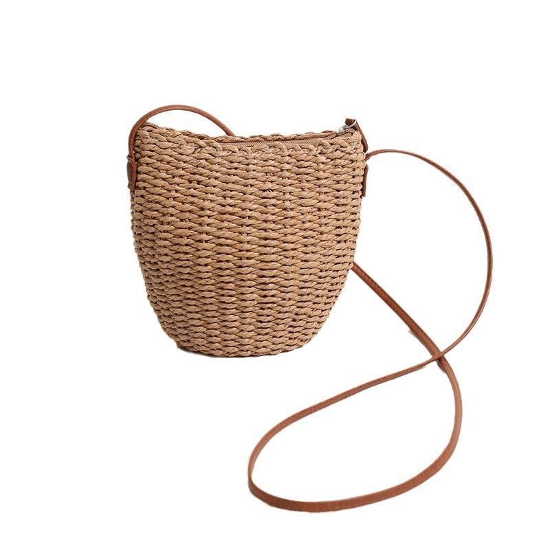 Woven Mini Bucket Crossbody Bag - Image 2