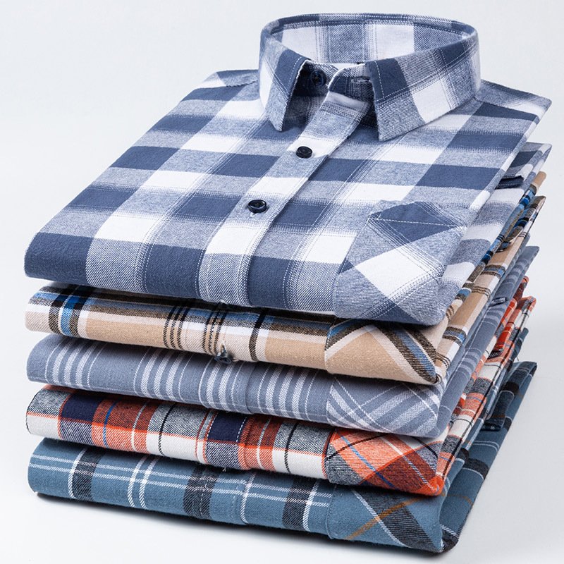 Men’s Brushed Cotton Plaid Shirt - Image 10