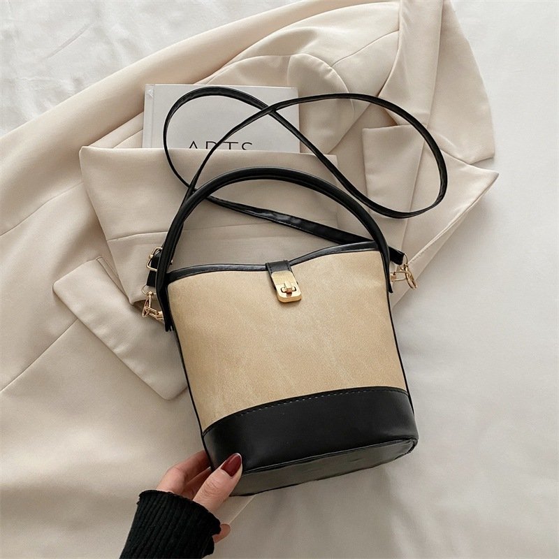 Contrast-Trim Mini Bucket Crossbody Bag - Image 2