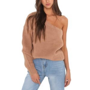 Women’s One-Shoulder Knit Sweater
