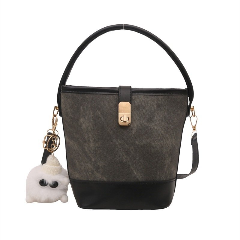Contrast-Trim Mini Bucket Crossbody Bag - Image 6