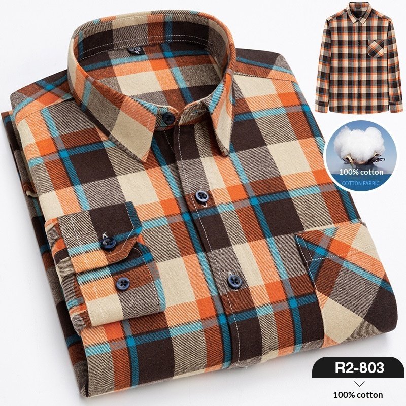 Men’s Brushed Cotton Plaid Shirt - Image 7