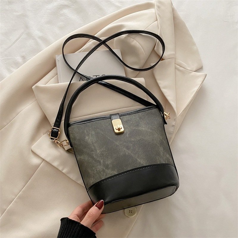 Contrast-Trim Mini Bucket Crossbody Bag - Image 5