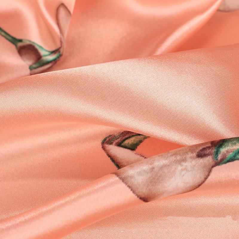 Floral Satin-Look Square Scarf - Image 4