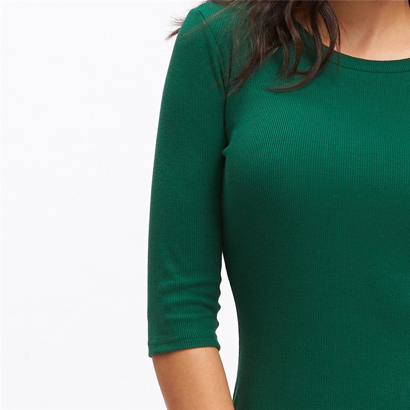 Women’s Green Ribbed Dress - Image 2