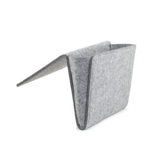 Gray Felt Bedside Storage Pocket