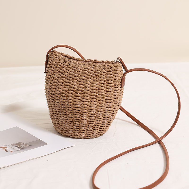 Woven Mini Bucket Crossbody Bag - Image 4
