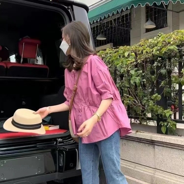 Women’s Asymmetric Gathered Blouse - Image 3