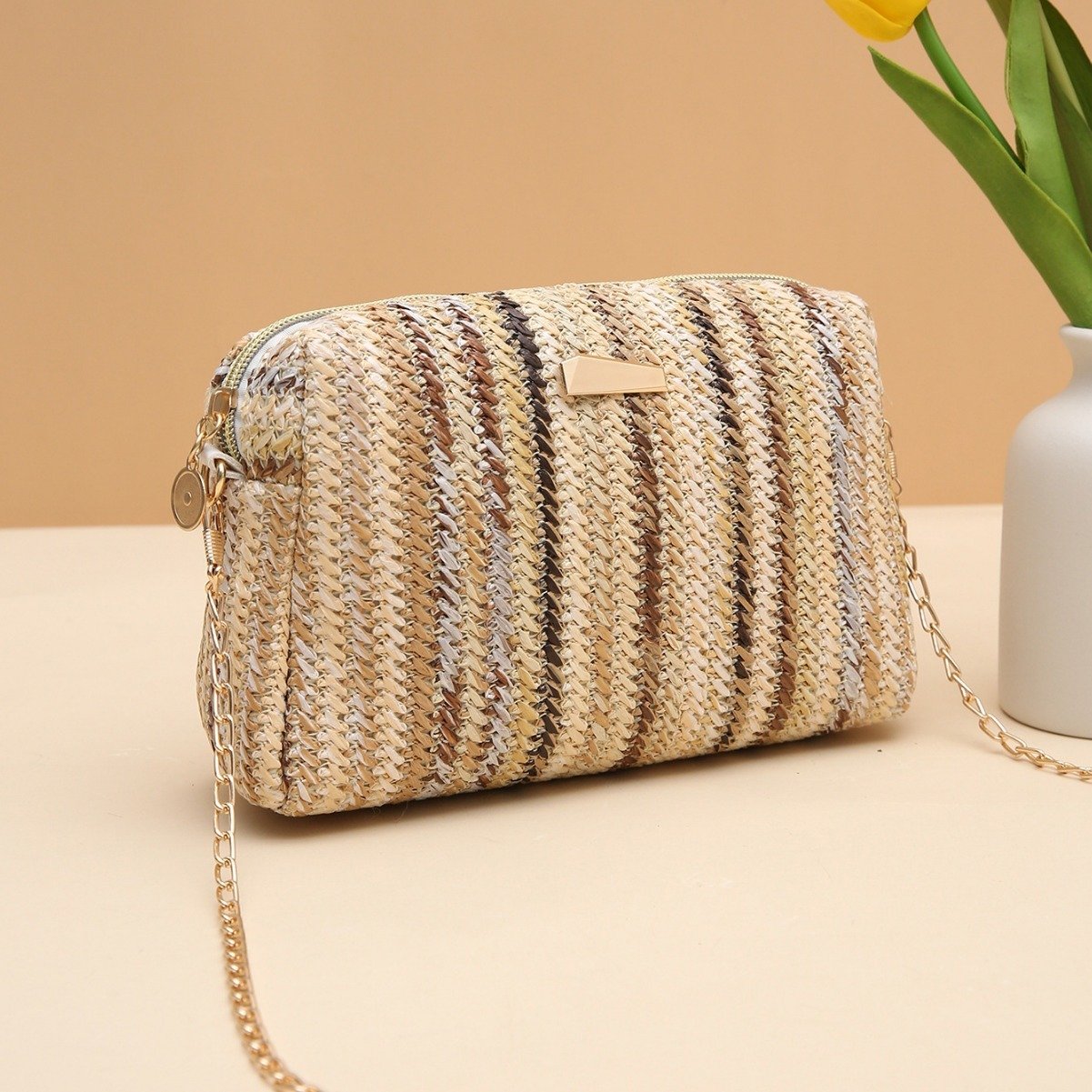 Rainbow Woven Crossbody Bag