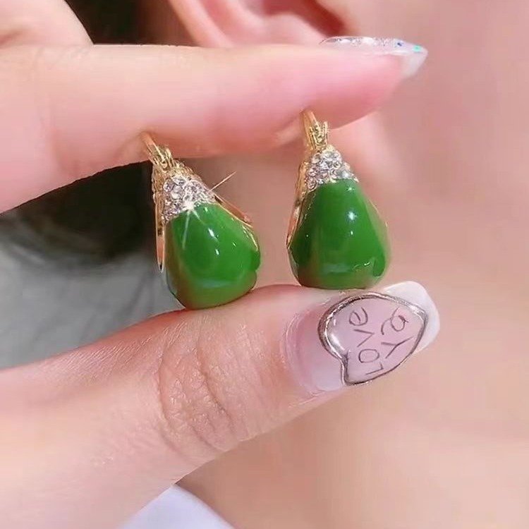 Colorful Enamel Sparkle Hoop Earrings