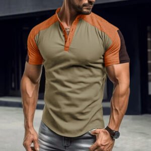 Men’s Colorblock Short-Sleeve Henley