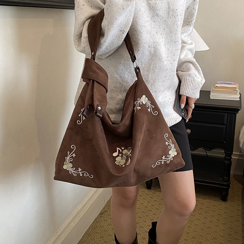 Floral Embroidered Shoulder Tote - Image 7