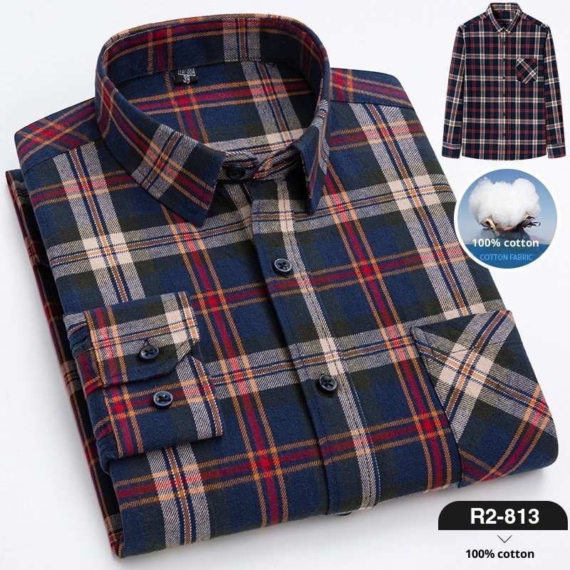 Men’s Brushed Cotton Plaid Shirt - Image 5
