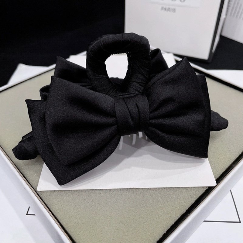 Satin-Look Bow Hair Claw Clip - Image 4