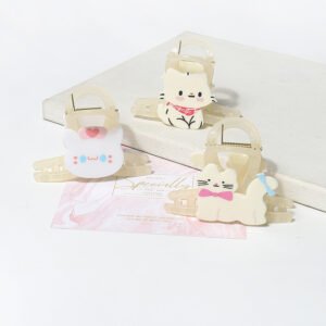 Playful Cat Hair Claw Clip