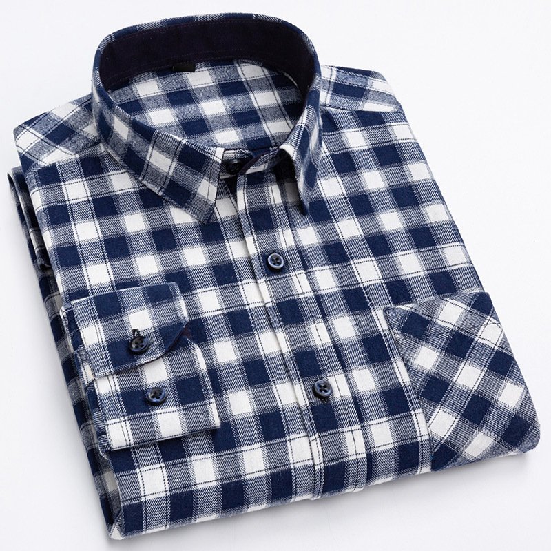 Men’s Brushed Cotton Plaid Shirt - Image 6