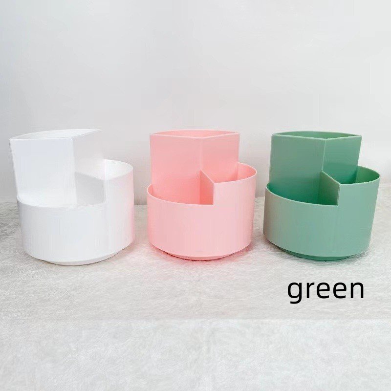 Rotating pen holders in white, pink and green