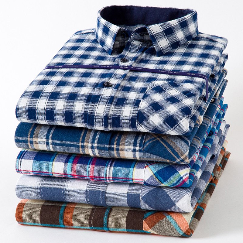 Men’s Brushed Cotton Plaid Shirt - Image 9
