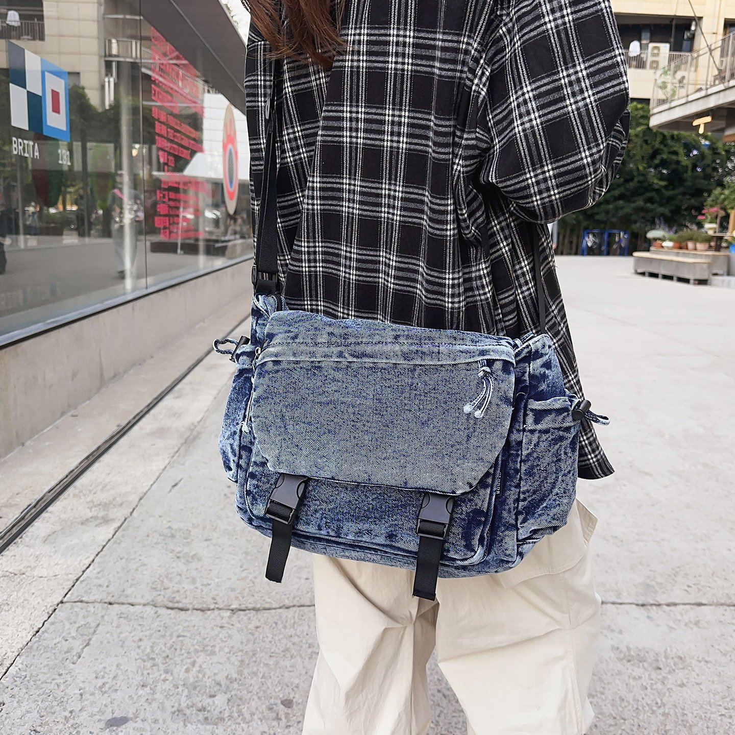 Denim Pocket Crossbody Bag - Image 8