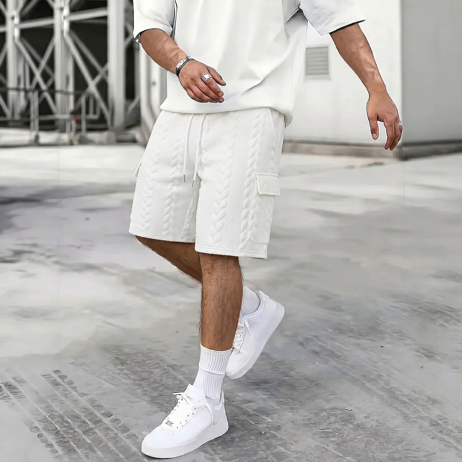 Men’s Textured Drawstring Shorts